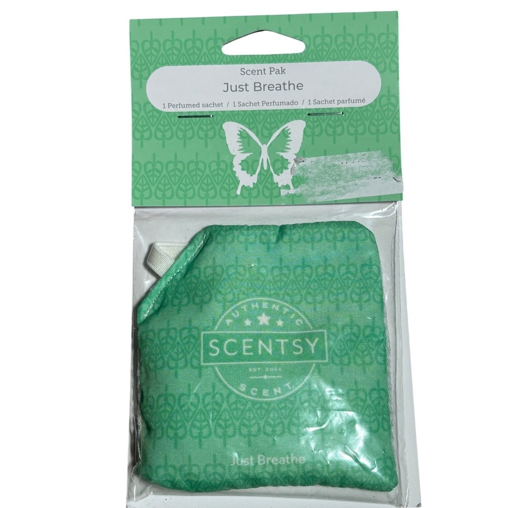 NEW Scentsy Scent Pak Just Breathe Fragrance Sachet New Eucalyptus Lemon Mint